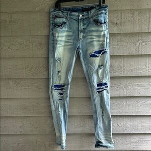 Rockstar, original Distressed Light Blue Jeans